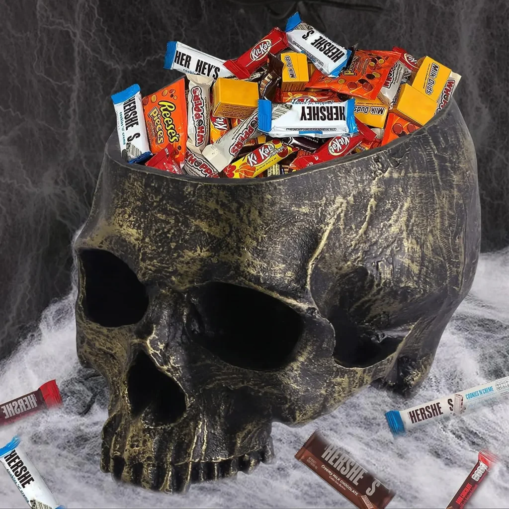 Halloween candy jar skull