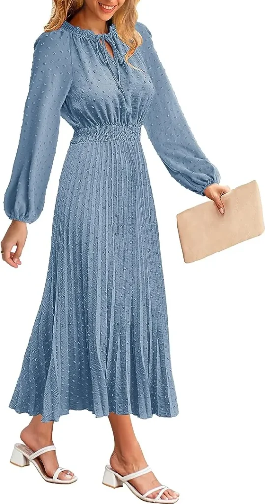 light blue modest dress with long sleeves + dress to wear to a communion