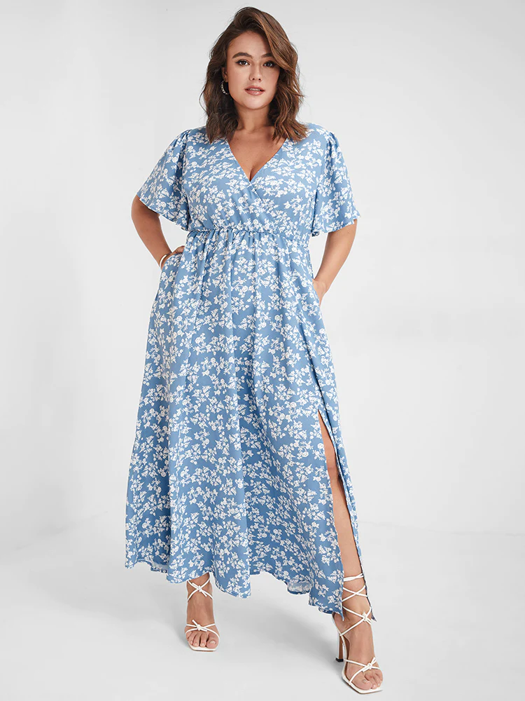 floral dress with sleeves plus size + what to wear to a communion