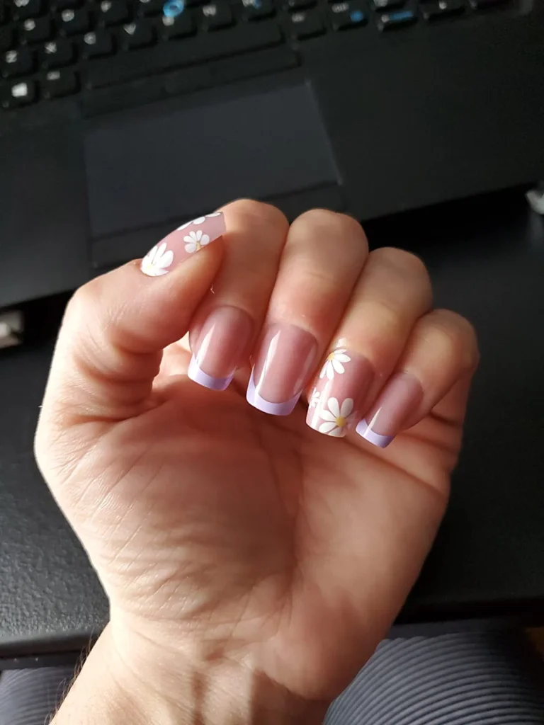 flower french nail tips