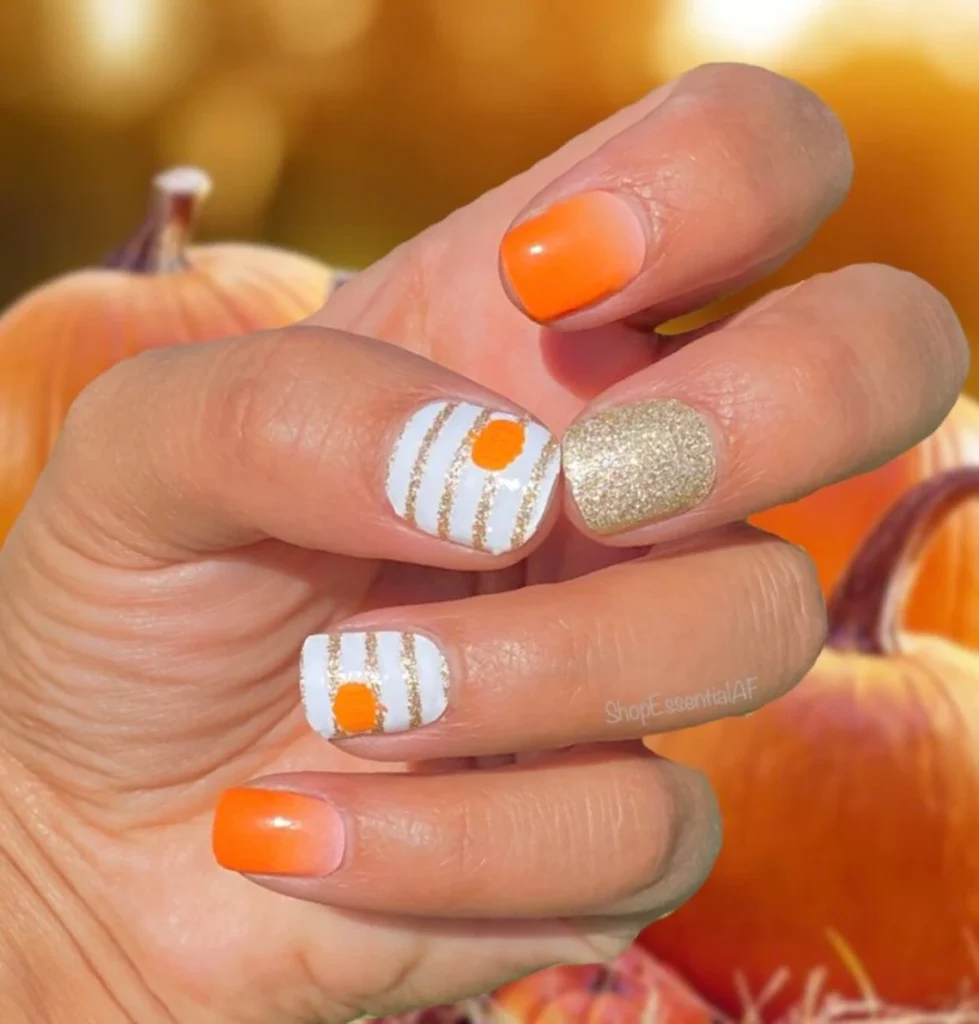 short fall nail designs + pumpkin nails