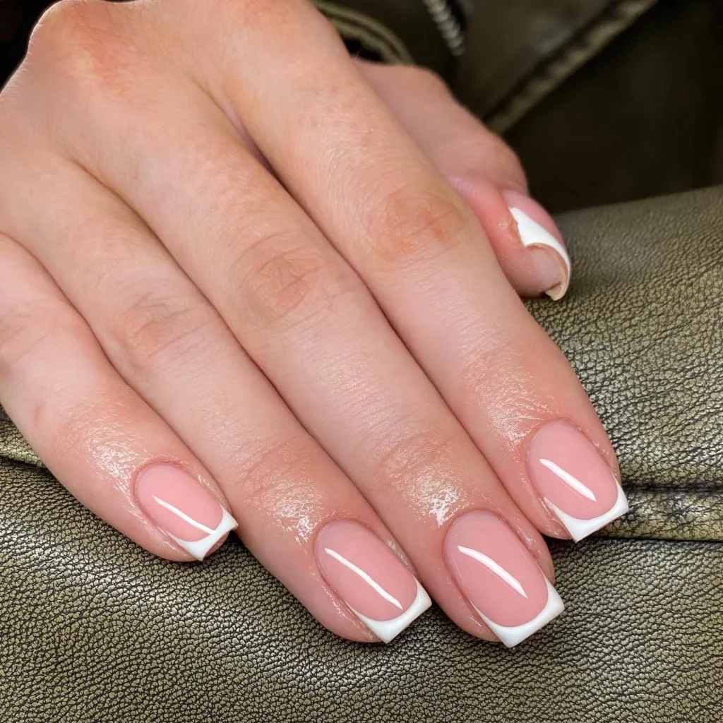 short square nails with french manicure