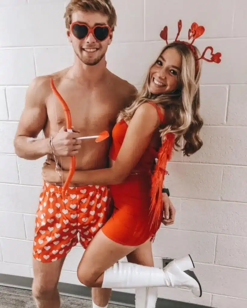 DIY college couples costumes with Cupid