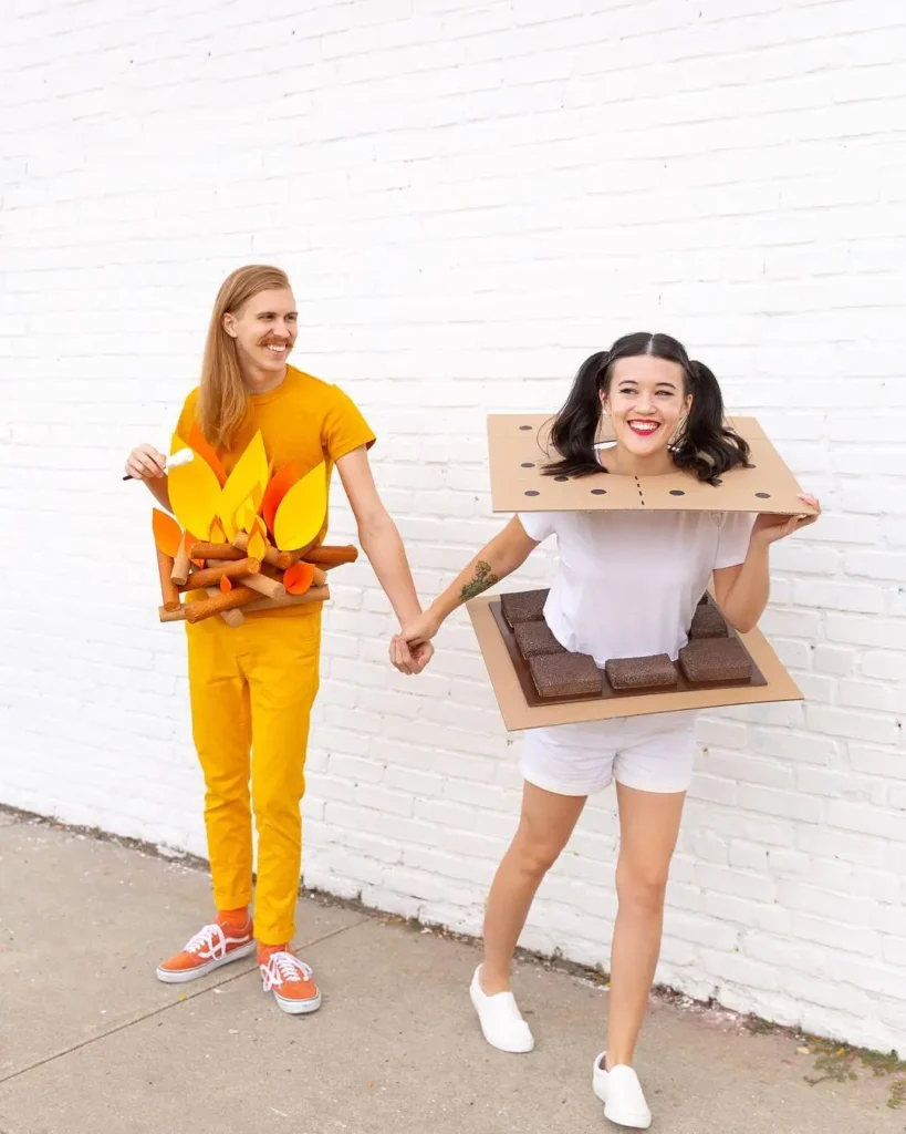 DIY couples costumes + campfire and smores costumes