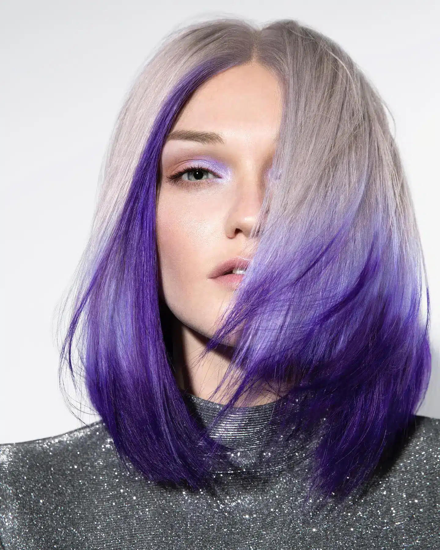 ashy blonde with purple hair