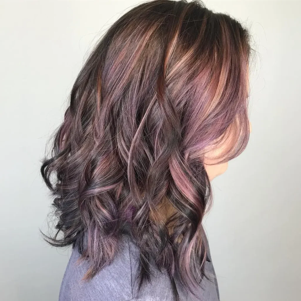 brown and purple hair