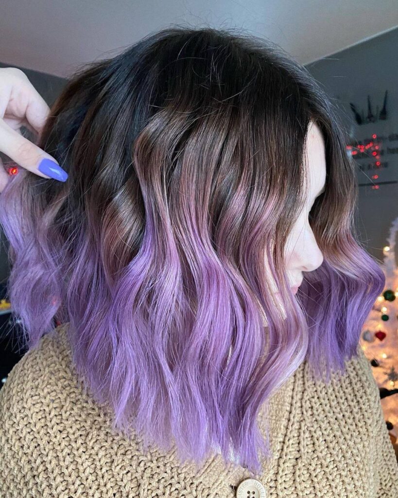 brown lavender ombre hair