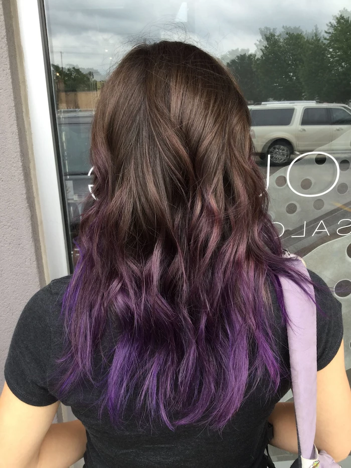 brown to dark purple hair