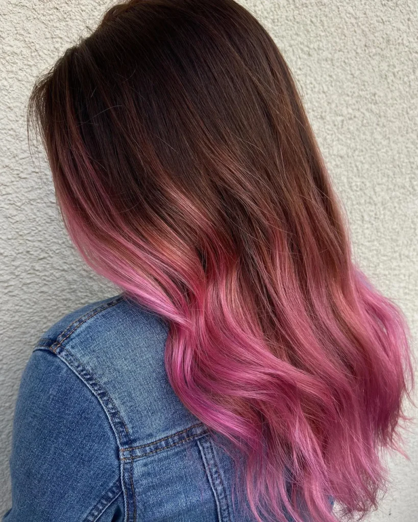 Copper Brown and Mauve Pink Hair