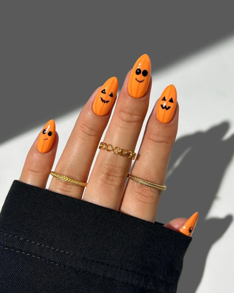 cute pumpkin nails
