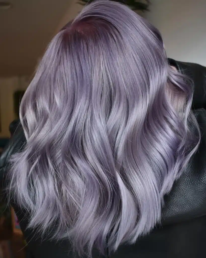 frosty lavender and blonde gray hair
