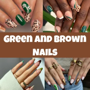 green and brown nails by Very Easy Makeup
