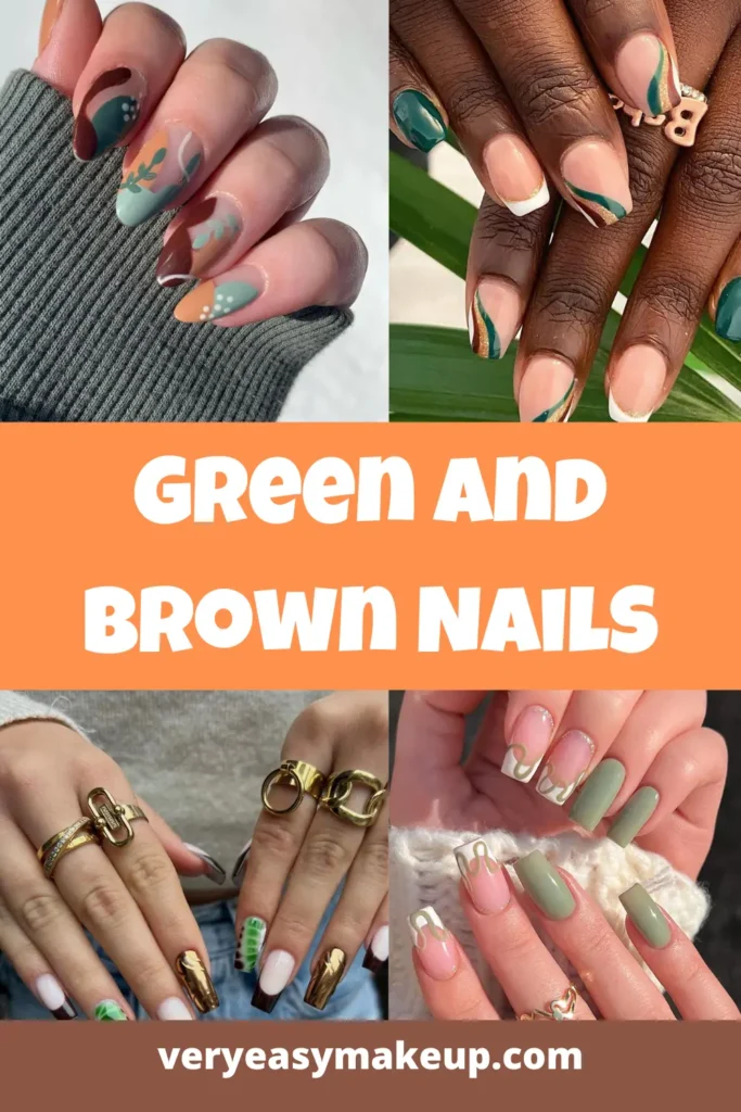 Green and Brown Nails by Very Easy Makeup
