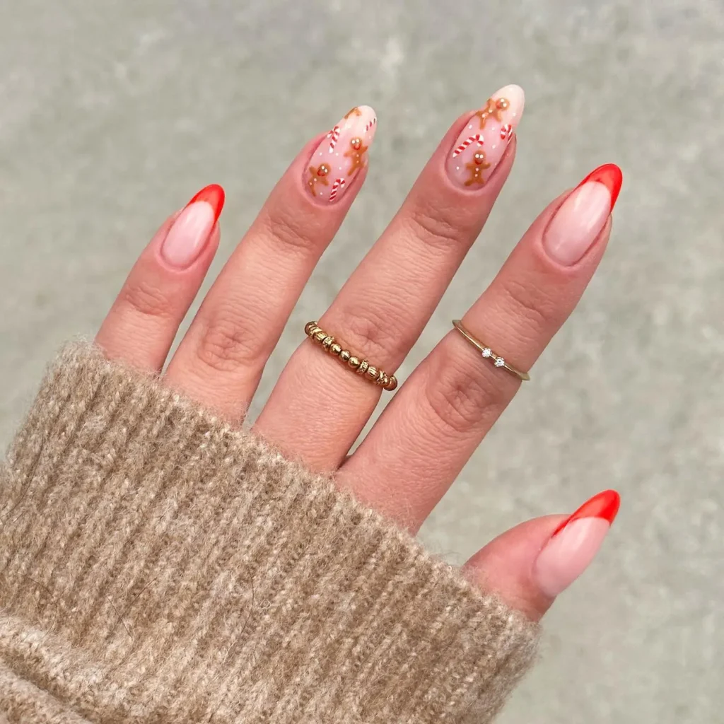 French Tip Christmas nails