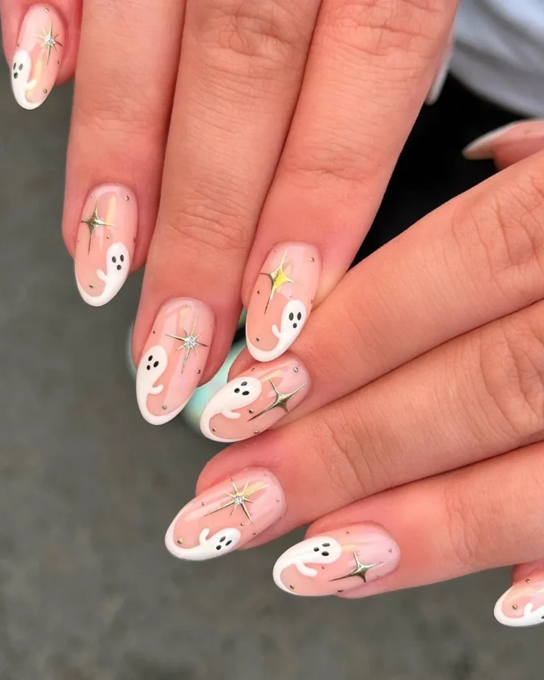 32 Spooky Cute Ghost Nail Ideas