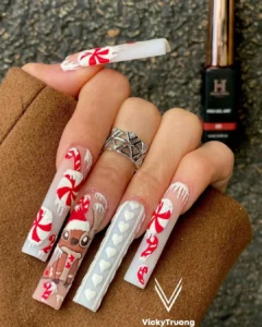 long Christmas nails