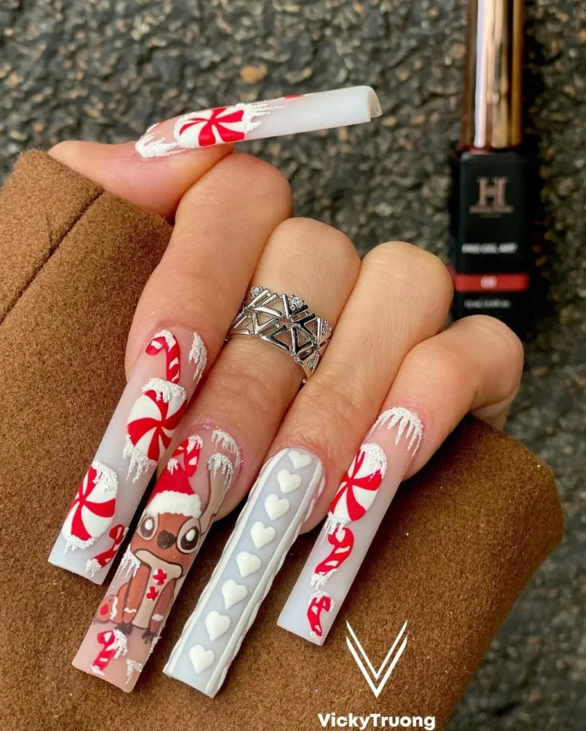 long Christmas nails