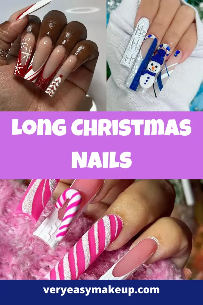 long Christmas nails by Very Easy Makeup