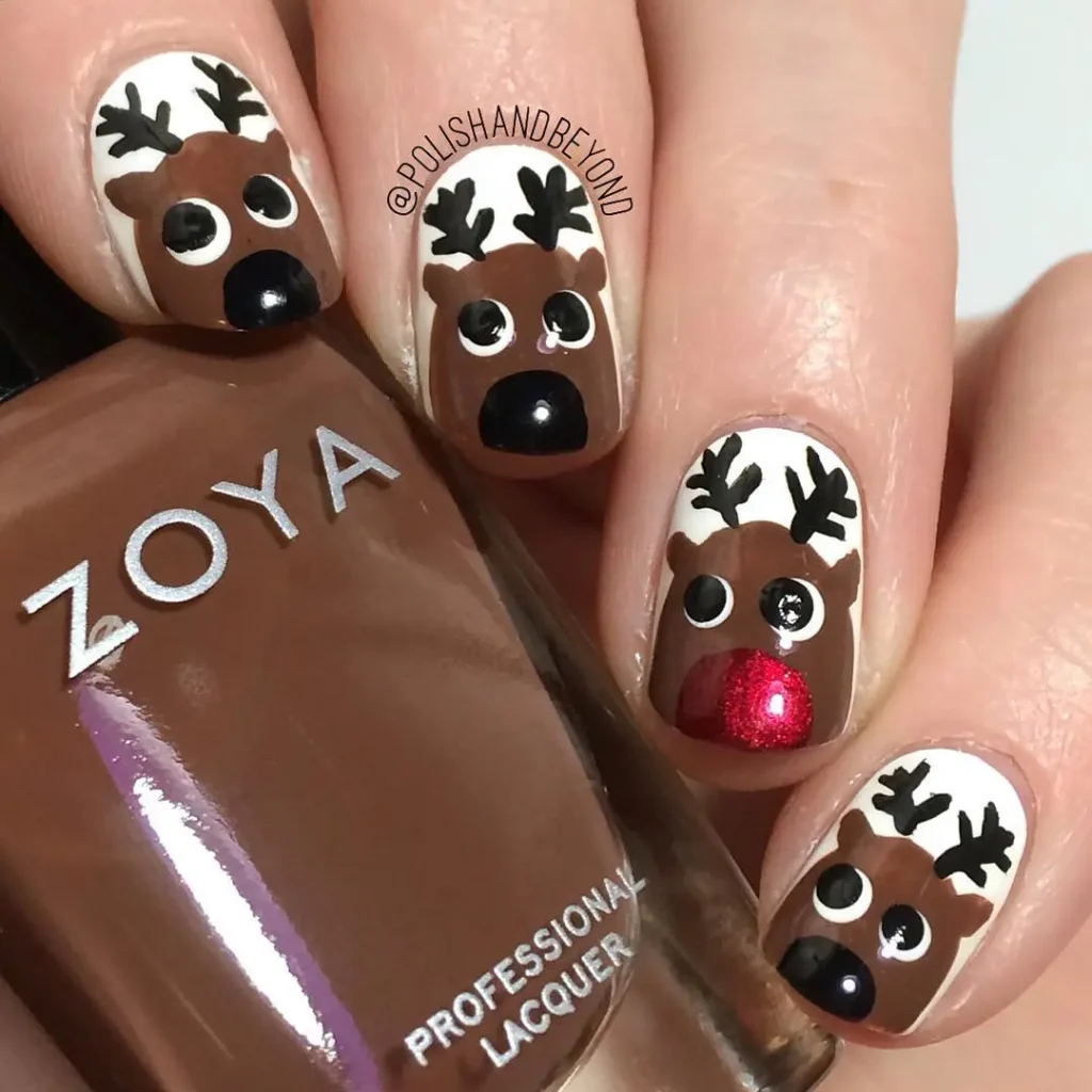 reindeer and Rudolph nails