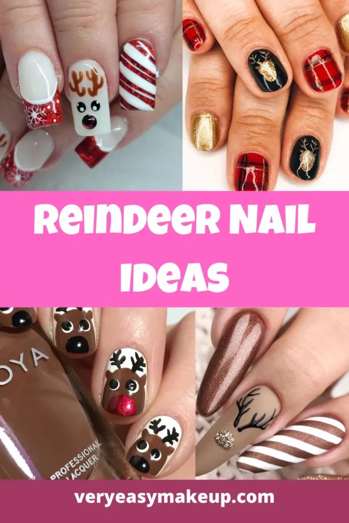 reindeer nail ideas by Very Easy Makeup