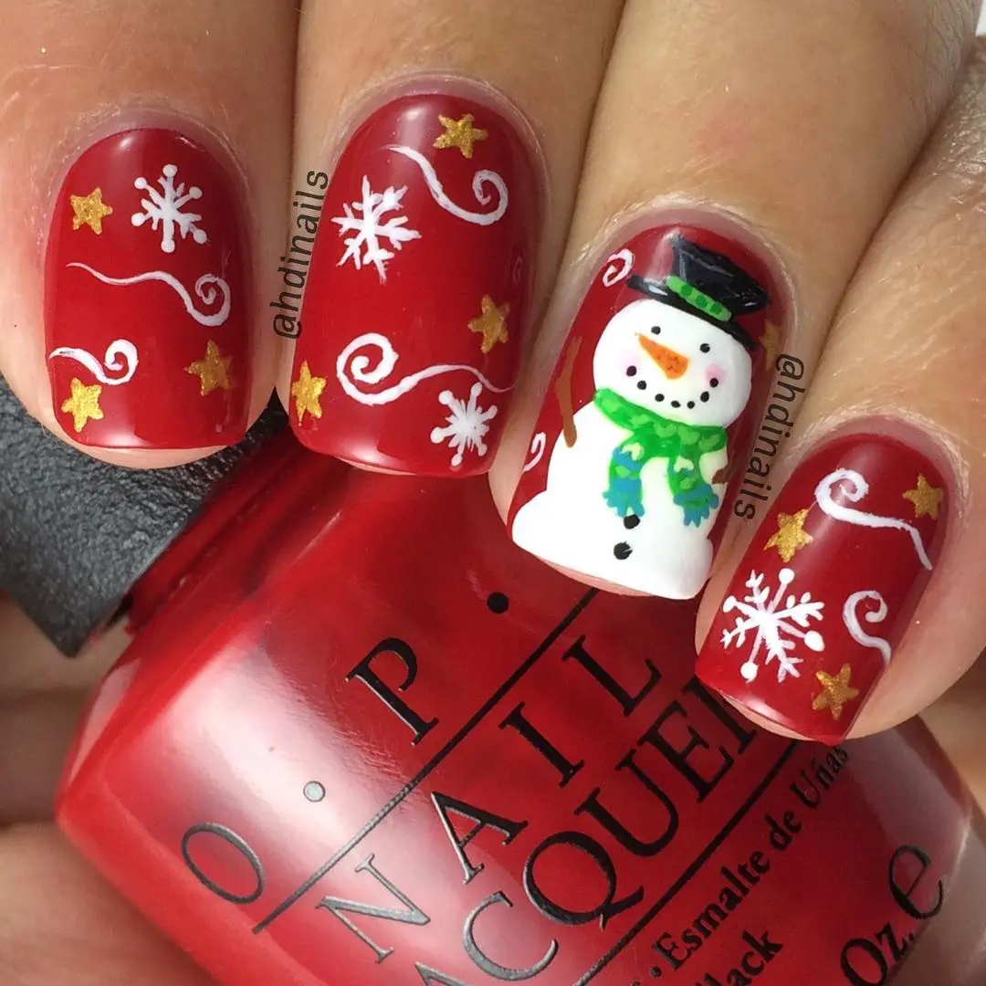 snowman nails by Very Easy Makeup